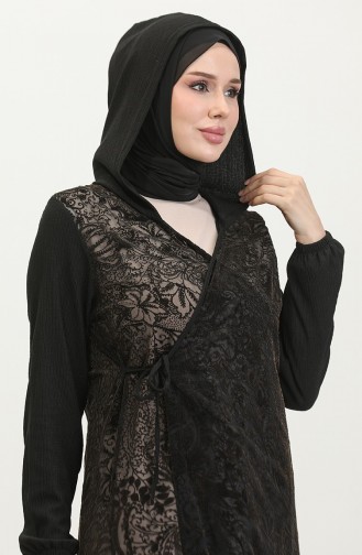 Lace Covered Tie-Down Cape 4481C-02 Black 4481C-02