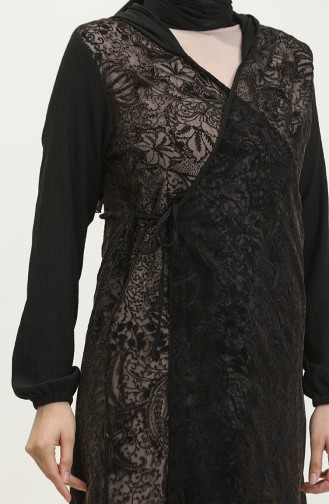 Lace Covered Tie-Down Cape 4481C-02 Black 4481C-02