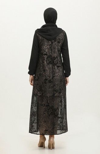Lace Covered Tie-Down Cape 4481C-02 Black 4481C-02
