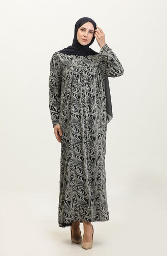 Navy Blue Hijab Dress 4470A-01