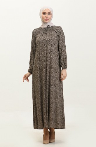 Gemustertes Viskosekleid In Übergröße 44851A-01 Braun 44851A-01