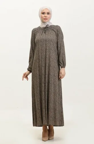 Gemustertes Viskosekleid In Übergröße 44851A-01 Braun 44851A-01