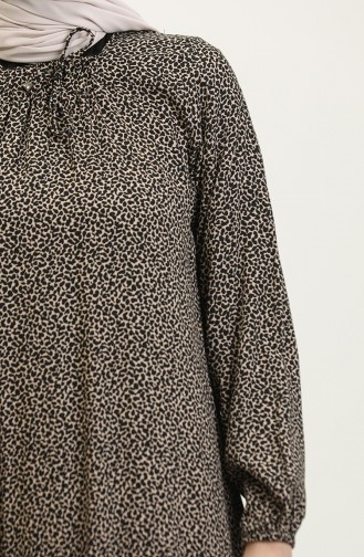 Gemustertes Viskosekleid In Übergröße 44851A-01 Braun 44851A-01