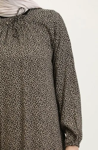 Gemustertes Viskosekleid In Übergröße 44851A-01 Braun 44851A-01