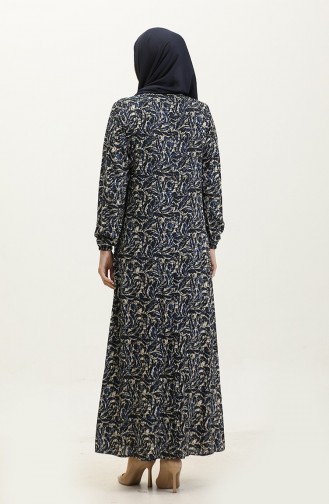 فستان فيسكوز منقوش بمقاس كبير 44851C-03 ساكس 44851C-03