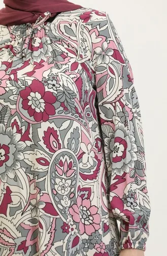 Robe En Viscose à Motifs Grande Taille 44851E-03 Rose Poudré 44851E-03