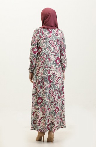 Robe En Viscose à Motifs Grande Taille 44851E-03 Rose Poudré 44851E-03