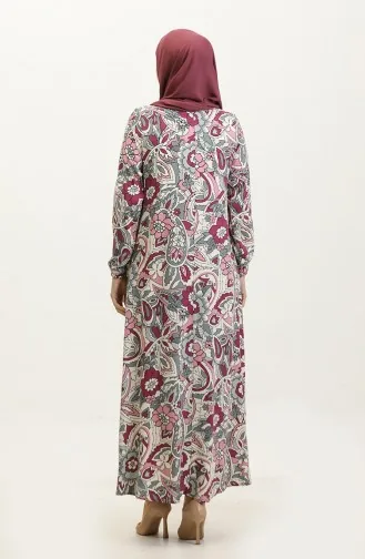Robe En Viscose à Motifs Grande Taille 44851E-03 Rose Poudré 44851E-03