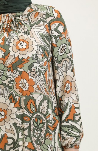 Plus-size Viscose Jurk Met Patroon 44851E-04 Khaki 44851E-04