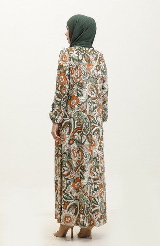Plus-size Viscose Jurk Met Patroon 44851E-04 Khaki 44851E-04