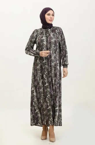 Plus-size Viscose Jurk Met Patroon 44851F-02 Paars 44851F-02