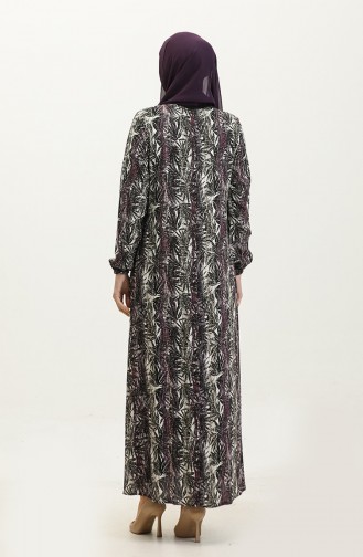 Robe En Viscose à Motifs Grande Taille 44851F-02 Violet 44851F-02