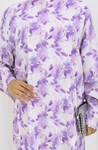 Gedessineerde Crêpe Tuniek 1014-02 Lila 1014-02