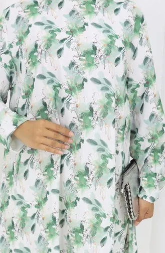 Tunique En Crêpe à Motifs 1014-03 Vert 1014-03