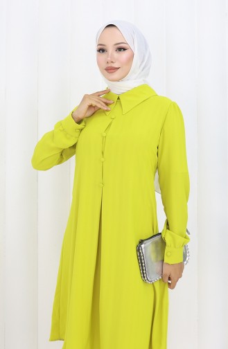 Baskı Düğmeli Tunik 1102-01 Yağ Yeşili