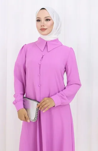 تونيك مطبوع بأزرار 1102-02 أرجواني 1102-02