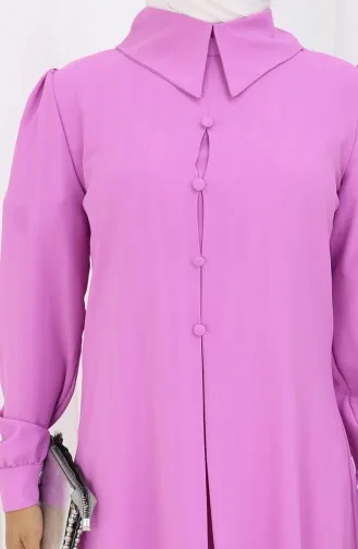 تونيك مطبوع بأزرار 1102-02 أرجواني 1102-02