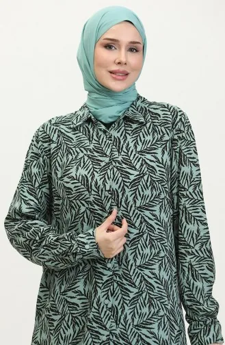 Plus Size Gestreept Shirt Tuniek 2022-02 Groen 2022-02