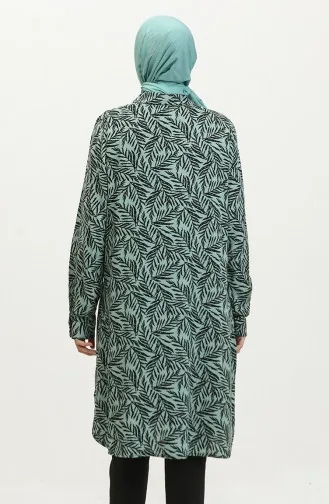 Plus Size Gestreept Shirt Tuniek 2022-02 Groen 2022-02