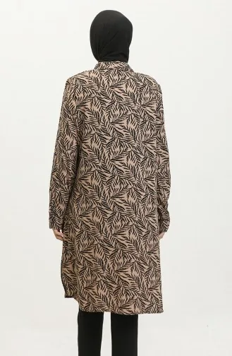 Plus Size Gestreept Shirt Tuniek 2022-04 Mink 2022-04