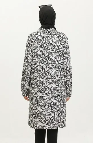 Plus Size Gestreept Shirt Tuniek 2022-05 Wit 2022-05