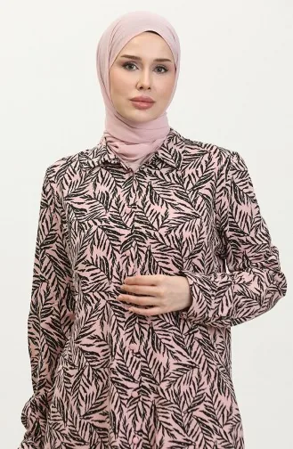 Gemusterte Hemdtunika In Übergröße Farbe: Altrosa Modell 2022-06 2022-06