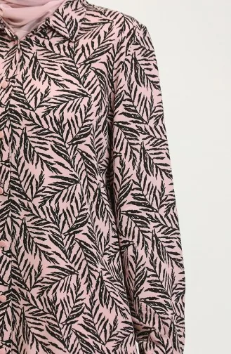 Gemusterte Hemdtunika In Übergröße Farbe: Altrosa Modell 2022-06 2022-06