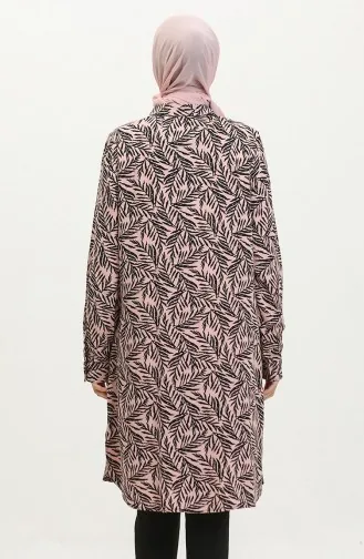 Gemusterte Hemdtunika In Übergröße Farbe: Altrosa Modell 2022-06 2022-06