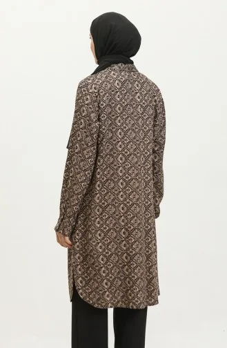 قميص تونيك منقوش مقاس كبير 2022C-04 مينك 2022C-04