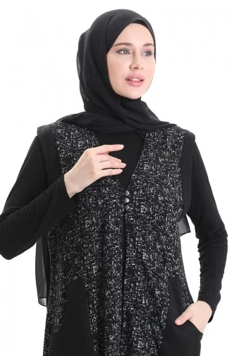 Jacquard Buttoned Vest 994727A-02 Black 994727A-02