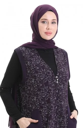 سترة جاكار بأزرار 994727A-04 أرجواني 994727A-04