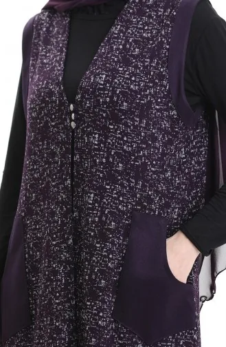 سترة جاكار بأزرار 994727A-04 أرجواني 994727A-04