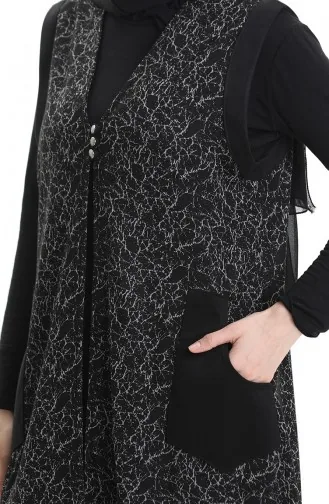 Jacquard Buttoned Vest 994727B-01 Black 994727B-01