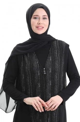 Jacquard Buttoned Vest 994727E-01 Black 994727E-01