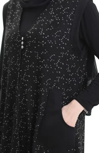 Gilet Boutonné Jacquard 994727F-01 Noir 994727F-01