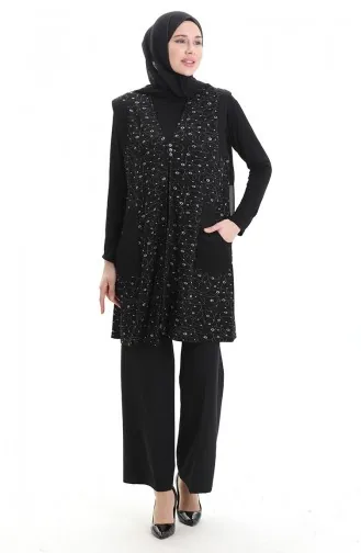 سترة جاكار بأزرار 994727H-01 سوداء 994727H-01