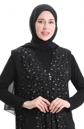 سترة جاكار بأزرار 994727H-01 سوداء 994727H-01