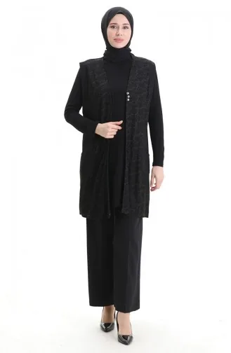 سترة جاكار بأزرار 994727I-01 سوداء 994727I-01