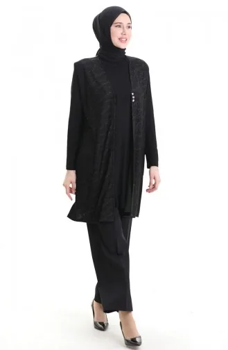 سترة جاكار بأزرار 994727I-01 سوداء 994727I-01