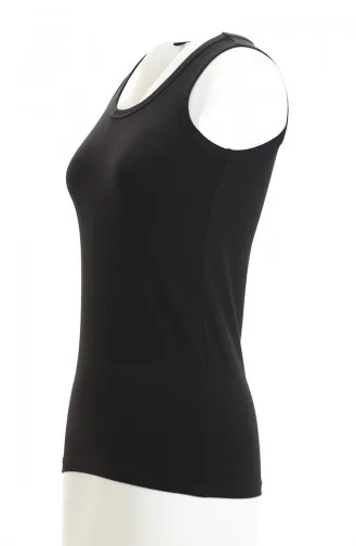 Trägertop Mit Strumpfhalter 5039-01 Schwarz 5039-01