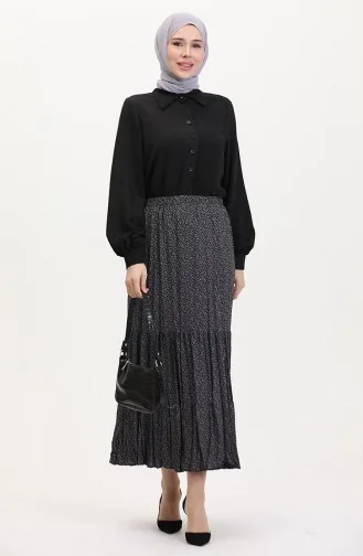 Geräumiger Mehrlagiger Zigeunerrock In Übergröße 3165A-01 Schwarz 3165A-01