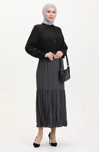 Geräumiger Mehrlagiger Zigeunerrock In Übergröße 3165A-01 Schwarz 3165A-01