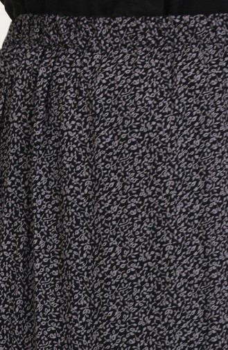 Ferah Katlı Çingene Büyük Beden Etek 3165A-01 Siyah