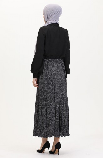Ferah Katlı Çingene Büyük Beden Etek 3165A-01 Siyah