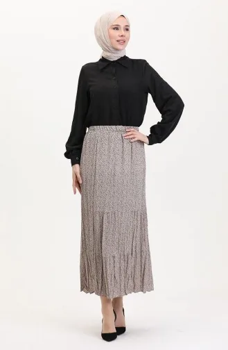 تنورة غجرية واسعة بطبقات ومقاسات كبيرة 3165A-02 بيج فاتح 3165A-02