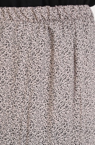 Ferah Katlı Çingene Büyük Beden Etek 3165A-02 Ekru