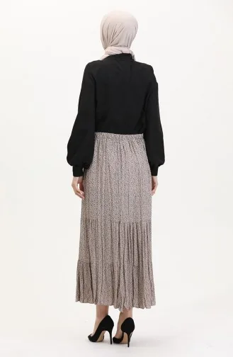 تنورة غجرية واسعة بطبقات ومقاسات كبيرة 3165A-02 بيج فاتح 3165A-02