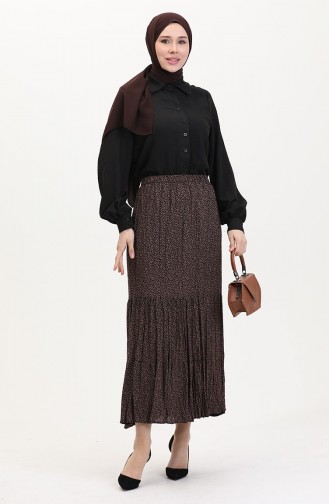 Geräumiger Mehrlagiger Zigeunerrock In Übergröße 3165A-03 Braun 3165A-03