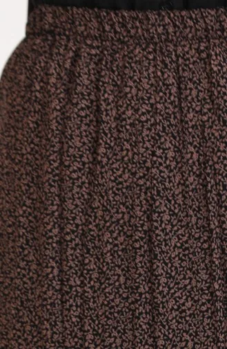 تنورة غجرية واسعة متعددة الطبقات مقاس كبير 3165A-03 بنية 3165A-03