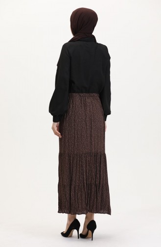 Geräumiger Mehrlagiger Zigeunerrock In Übergröße 3165A-03 Braun 3165A-03